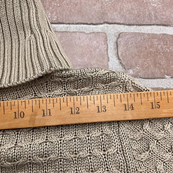 Calvin Klein Dress Women Small Light Brown Cowl Neck Buckle Acrylic Knit Sweater - Picture 8 of 11